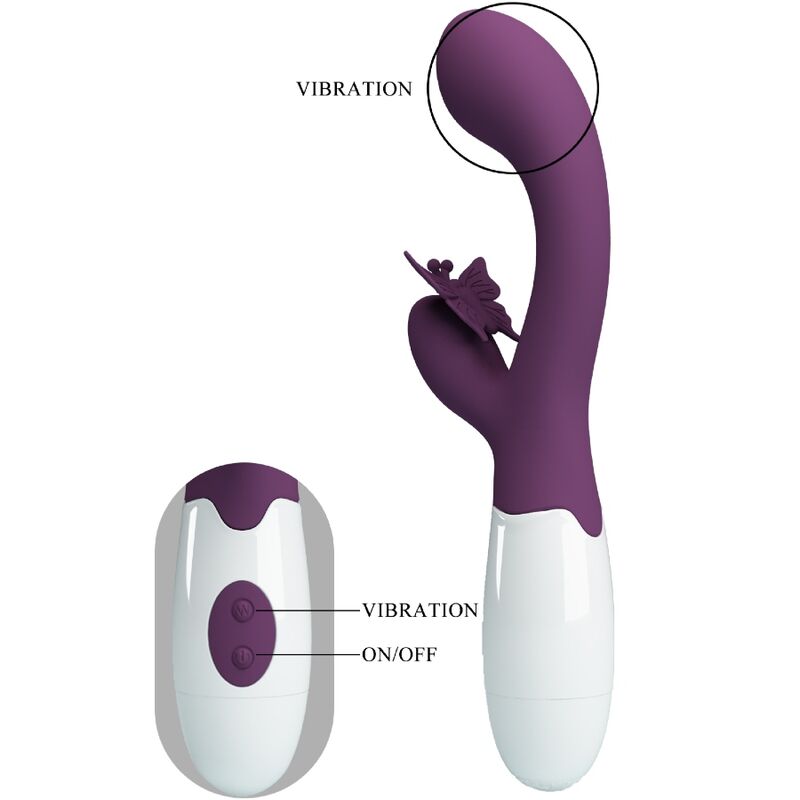 Pretty Lovebutterfly Kiss Rabbit Vibrator & G-Spot Stimulator Purple | Niks.fi verkkokauppa
