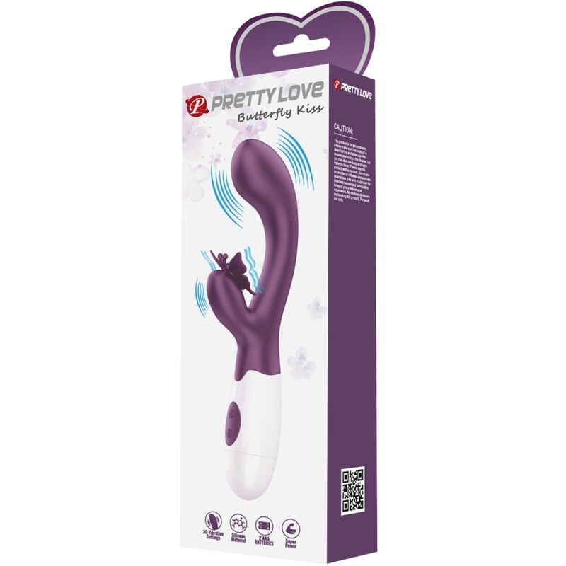 Pretty Lovebutterfly Kiss Rabbit Vibrator & G-Spot Stimulator Purple | Niks.fi verkkokauppa
