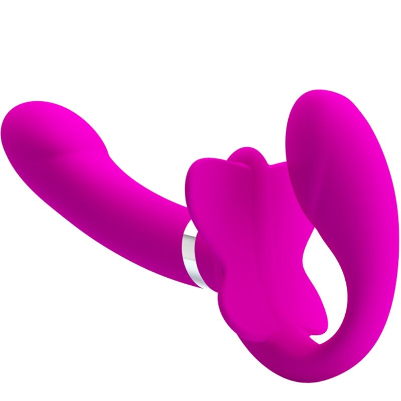 Valerie Double Strap-On Vibrator 12 Vibrations Purple | Niks.fi verkkokauppa