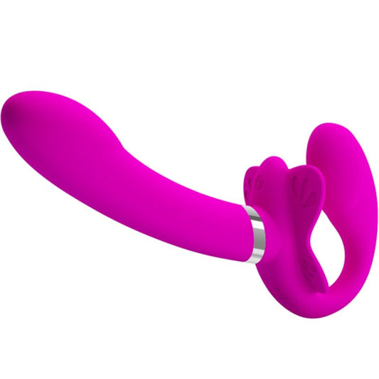 Valerie Double Strap-On Vibrator 12 Vibrations Purple | Niks.fi verkkokauppa