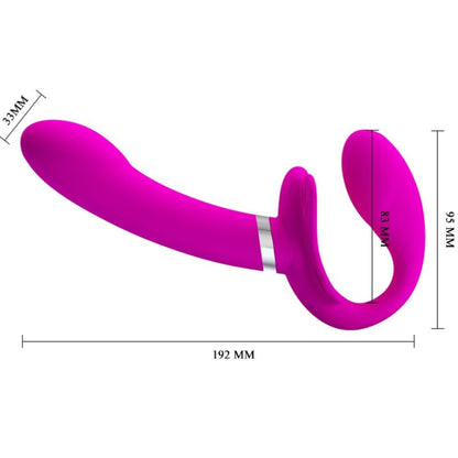Valerie Double Strap-On Vibrator 12 Vibrations Purple | Niks.fi verkkokauppa