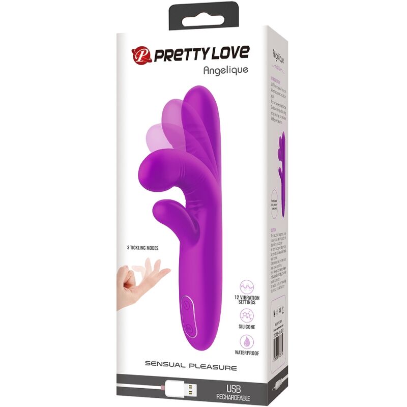 Angelique Multifunction Vibrator + Clitoris Stimulator Purple | Niks.fi verkkokauppa