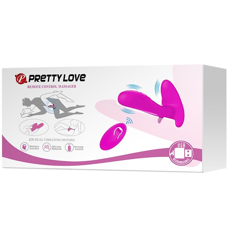 Massager & Vibrator 12 Vibrations Remote Control Purple | Niks.fi verkkokauppa
