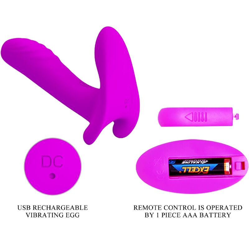 Massager & Vibrator 12 Vibrations Remote Control Purple | Niks.fi verkkokauppa