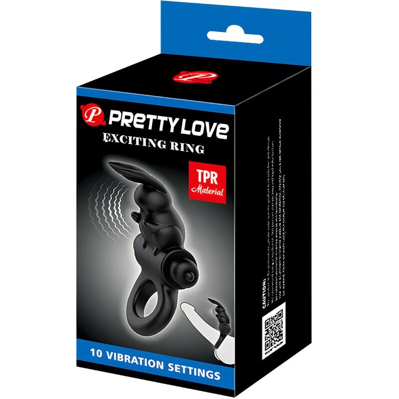 Exciting Ring Rabbit Vibrator Ring 10 Vibrations Black | Niks.fi verkkokauppa
