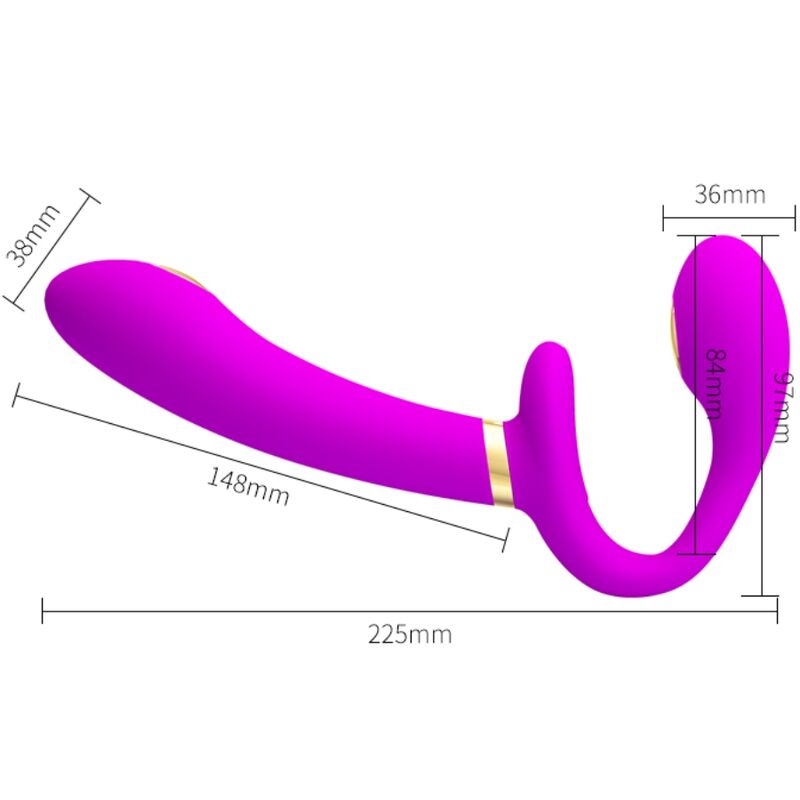 Thunderbird Double Strap-On Vibrator Remote Control Purple | Niks.fi verkkokauppa
