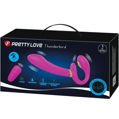 Thunderbird Double Strap-On Vibrator Remote Control Purple | Niks.fi verkkokauppa
