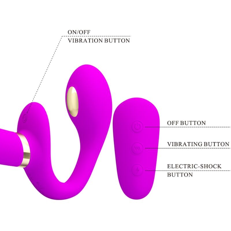 Thunderbird Double Strap-On Vibrator Remote Control Purple | Niks.fi verkkokauppa