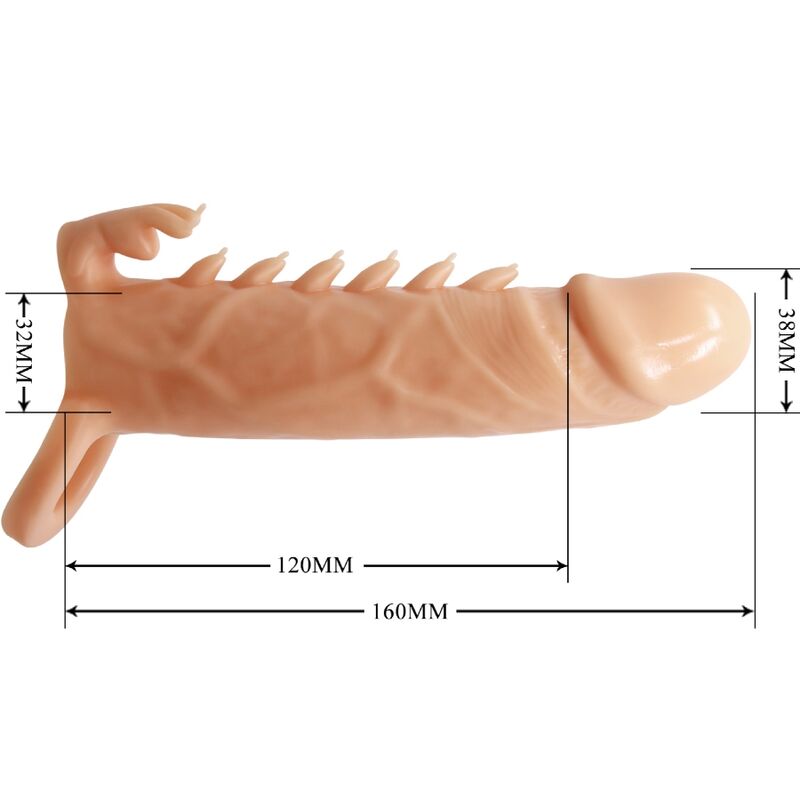 Emmit Penis Sleeve + Clitoris Stimulator Flesh | Niks.fi verkkokauppa