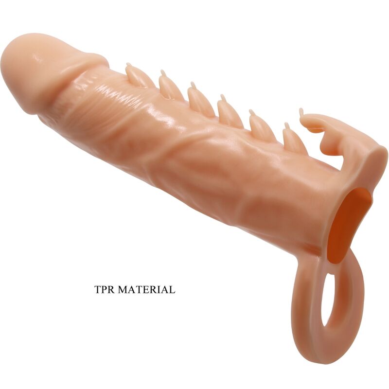 Emmit Penis Sleeve + Clitoris Stimulator Flesh | Niks.fi verkkokauppa