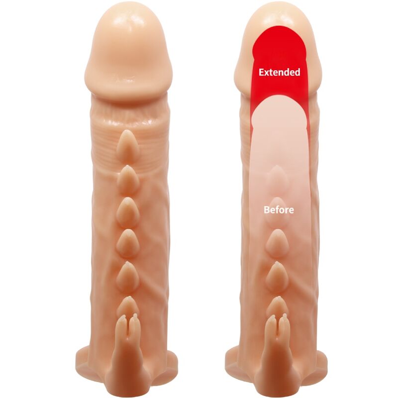 Emmit Penis Sleeve + Clitoris Stimulator Flesh | Niks.fi verkkokauppa