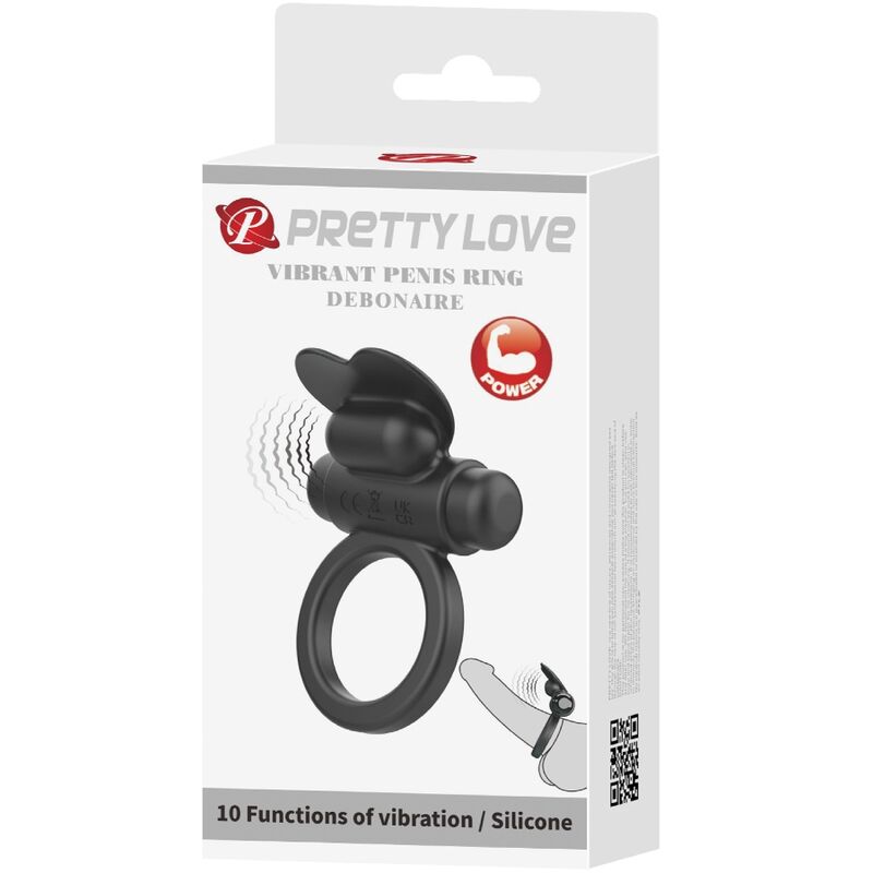 Debonaire Vibrating Ring Rabbit 10 Vibrations Black | Niks.fi verkkokauppa