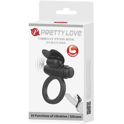 Debonaire Vibrating Ring Rabbit 10 Vibrations Black | Niks.fi verkkokauppa