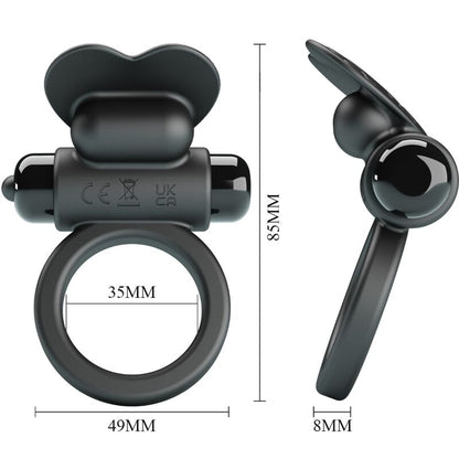 Debonaire Vibrating Ring Rabbit 10 Vibrations Black | Niks.fi verkkokauppa