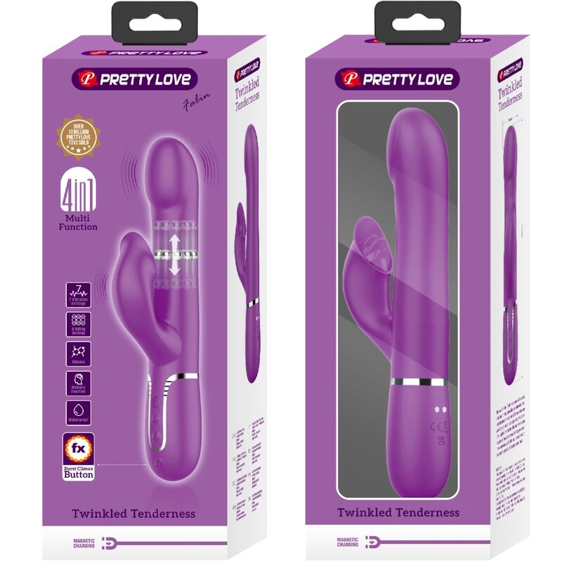 4 In 1 Multifunction Vibrator & Stimulator Purple | Niks.fi verkkokauppa