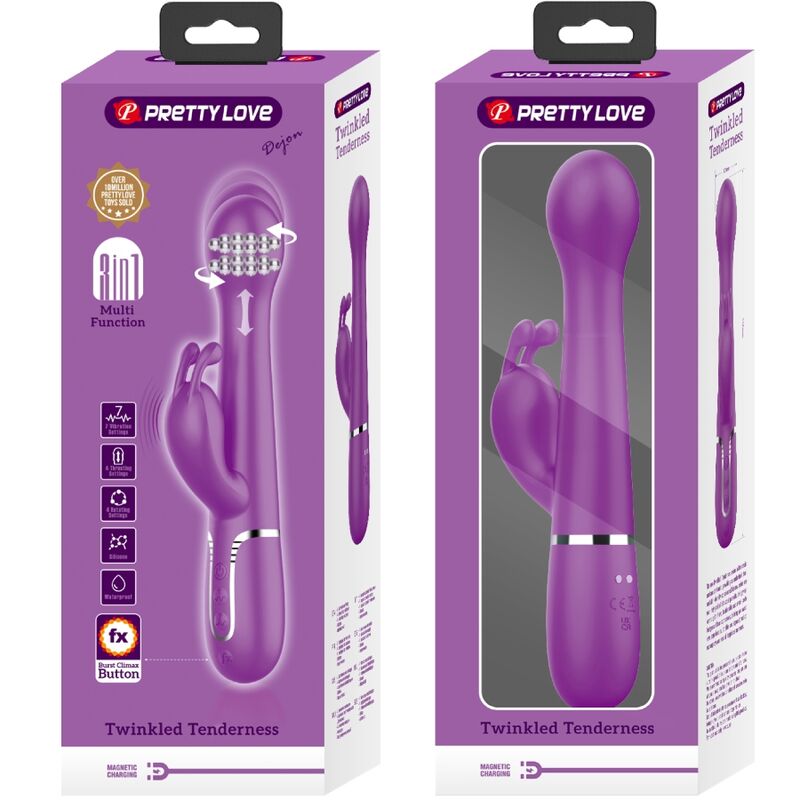 Dejon 3 In 1 Multifunction Rabbit Vibrator Purple | Niks.fi verkkokauppa