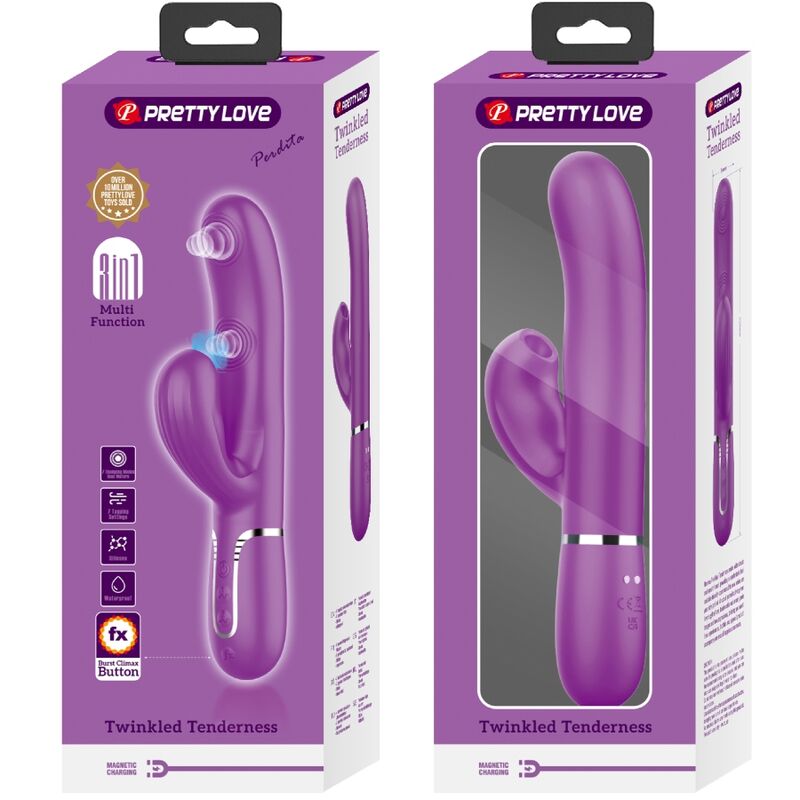 Perlita 3 In 1 Multifunction Rabbit Vibrator Purple | Niks.fi verkkokauppa