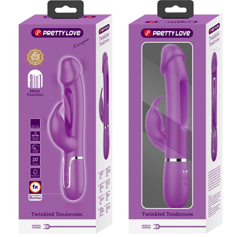 Kampas 3 In 1 Multifunction Rabbit Vibrator Purple | Niks.fi verkkokauppa