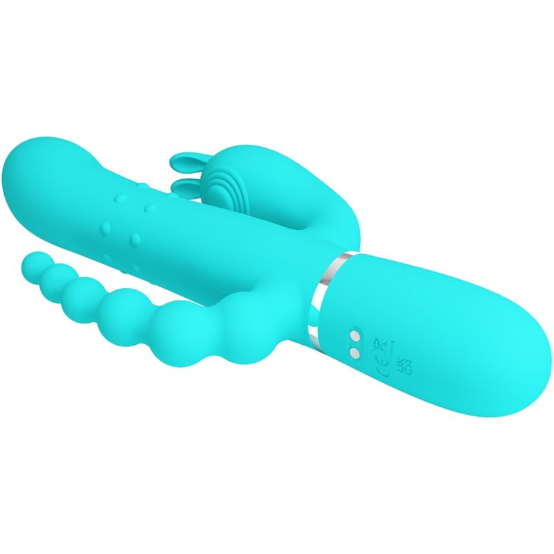 Cammy 4 In 1 Multifunction Tripple Rabbit Vibrator Blue | Niks.fi verkkokauppa