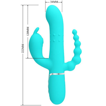 Cammy 4 In 1 Multifunction Tripple Rabbit Vibrator Blue | Niks.fi verkkokauppa