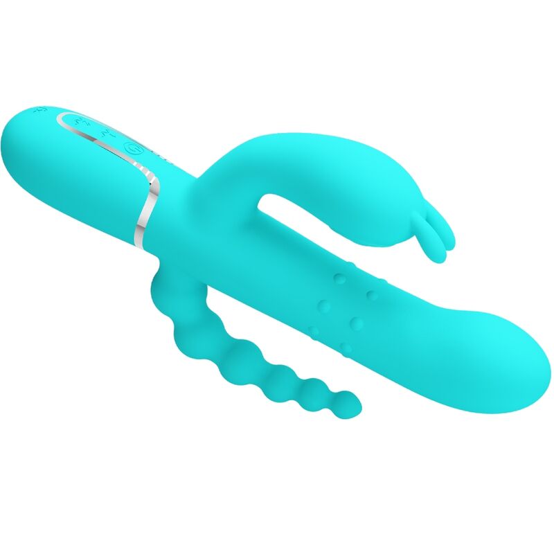 Cammy 4 In 1 Multifunction Tripple Rabbit Vibrator Blue | Niks.fi verkkokauppa