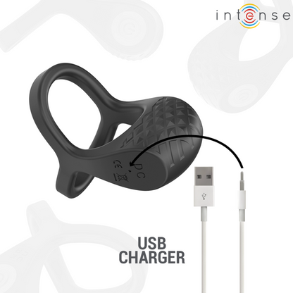 Intensealex Vibrator Double Penis Ring 10 Vibrations Black | Niks.fi verkkokauppa