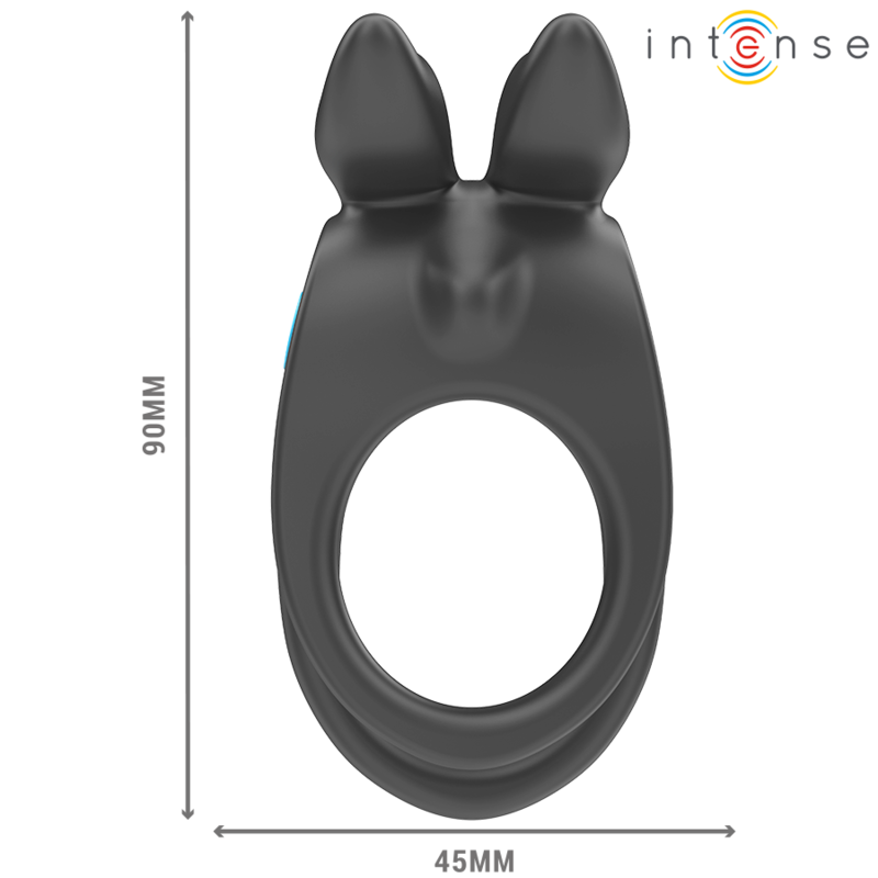 Intensesam Vibrator Double Penis Ring 10 Vibrations Black | Niks.fi verkkokauppa