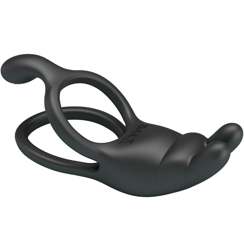 Seth Double Vibrating Ring Rabbit 7 Vibrations Black | Niks.fi verkkokauppa