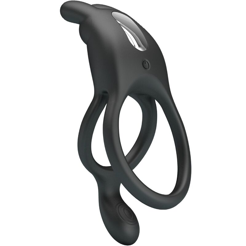 Seth Double Vibrating Ring Rabbit 7 Vibrations Black | Niks.fi verkkokauppa