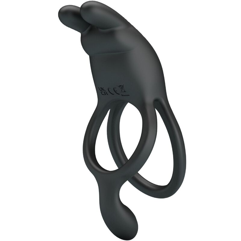 Seth Double Vibrating Ring Rabbit 7 Vibrations Black | Niks.fi verkkokauppa