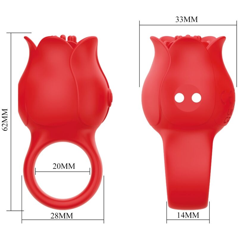 Jae Rose Shaped Finger Vibrator 10 Vibrations Red | Niks.fi verkkokauppa