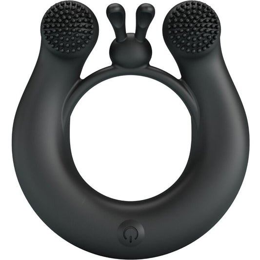 Dahlia Vibrating Ring + Clitoris Stimulator 12 Vibrations Black | Niks.fi verkkokauppa