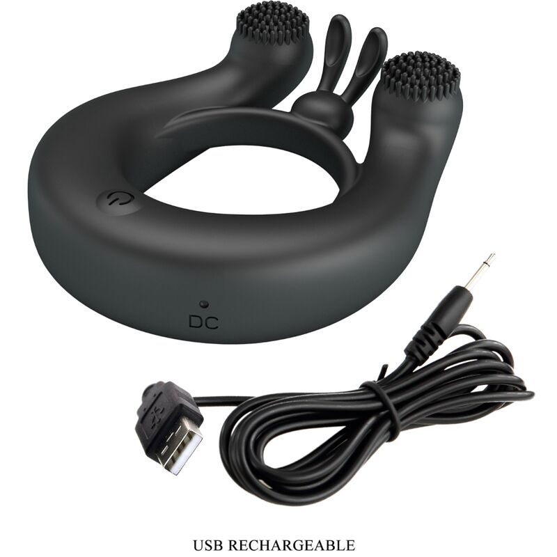 Dahlia Vibrating Ring + Clitoris Stimulator 12 Vibrations Black | Niks.fi verkkokauppa