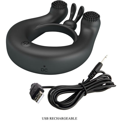 Dahlia Vibrating Ring + Clitoris Stimulator 12 Vibrations Black | Niks.fi verkkokauppa