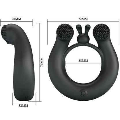 Dahlia Vibrating Ring + Clitoris Stimulator 12 Vibrations Black | Niks.fi verkkokauppa