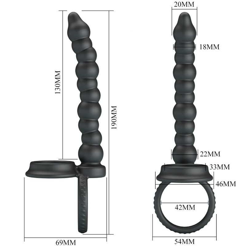 Dillion Double Penetration Cock Ring Black | Niks.fi verkkokauppa