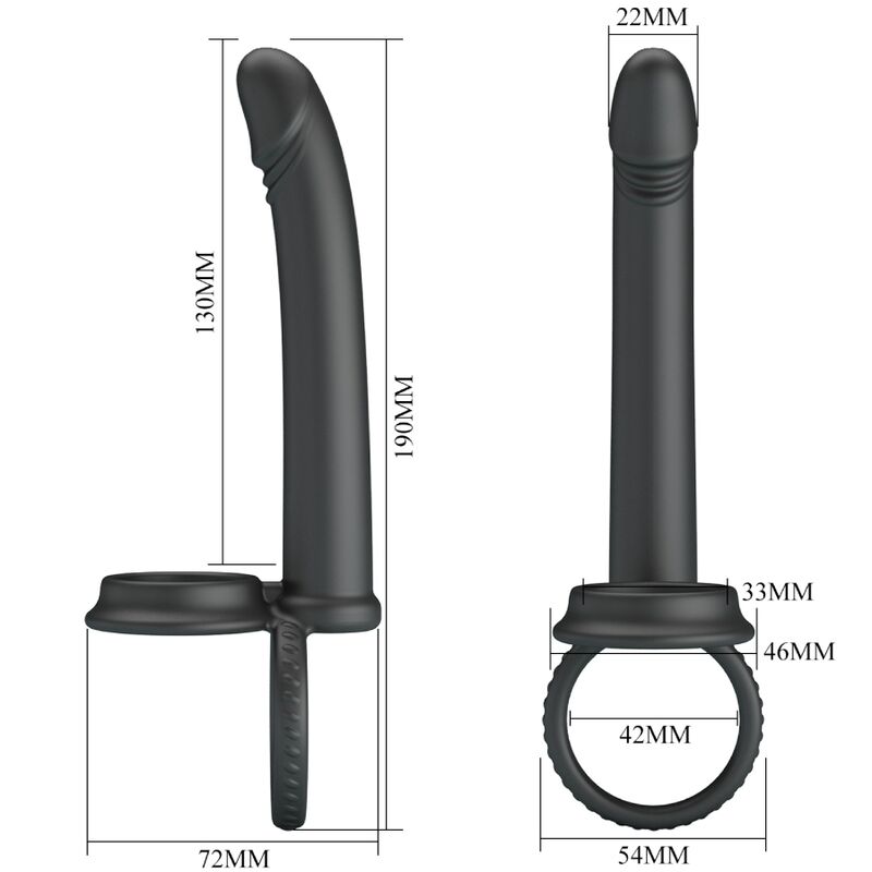 Dillion Double Penetration Double Cock Ring Black | Niks.fi verkkokauppa