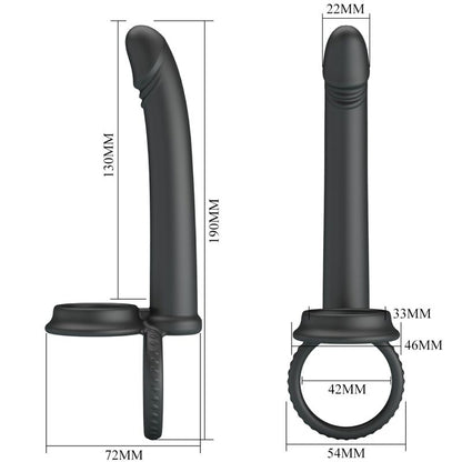 Dillion Double Penetration Double Cock Ring Black | Niks.fi verkkokauppa