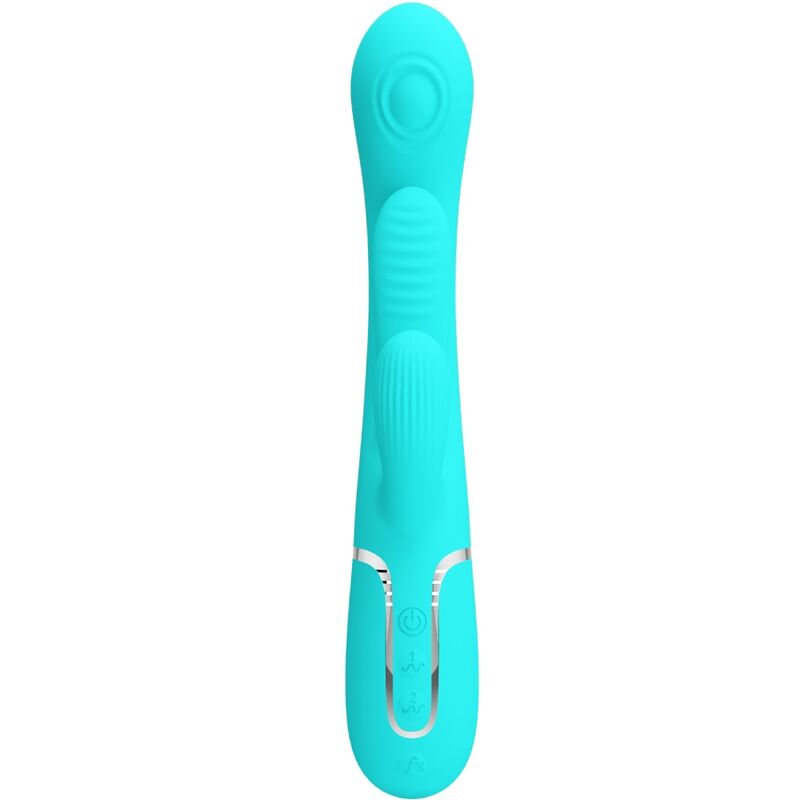 Shania Triple Rabbit Multifunction Vibrator 3 In 1 Blue | Niks.fi verkkokauppa