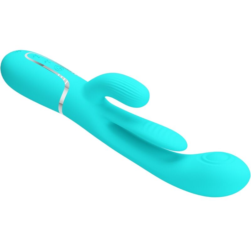 Shania Triple Rabbit Multifunction Vibrator 3 In 1 Blue | Niks.fi verkkokauppa