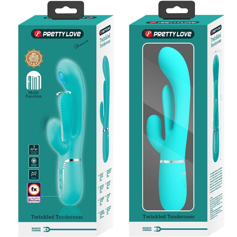 Shania Triple Rabbit Multifunction Vibrator 3 In 1 Blue | Niks.fi verkkokauppa