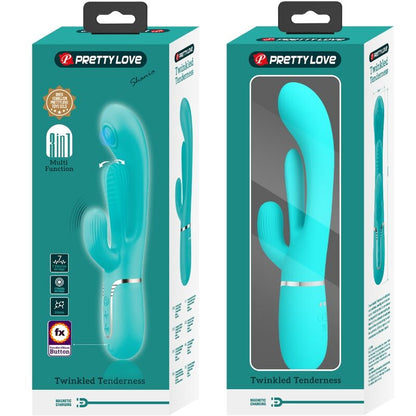 Shania Triple Rabbit Multifunction Vibrator 3 In 1 Blue | Niks.fi verkkokauppa