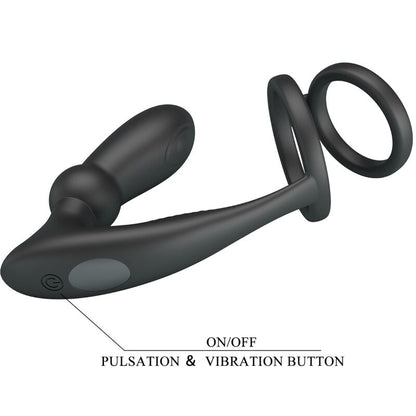 Emoni Penis Ring + Anal Plug 12 Vibrations Black | Niks.fi verkkokauppa