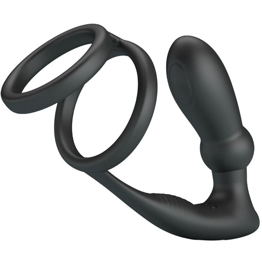 Emoni Penis Ring + Anal Plug 12 Vibrations Black | Niks.fi verkkokauppa