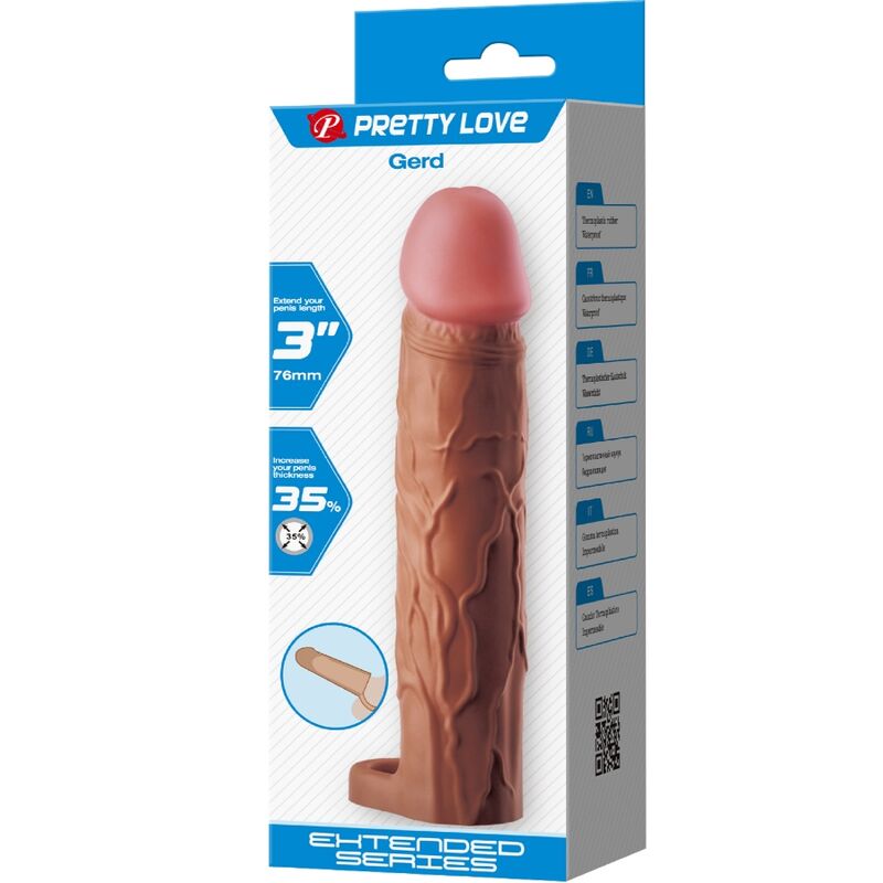 Gerd Penis Sleeve With 7.6 Cm Extension Mulatto | Niks.fi verkkokauppa