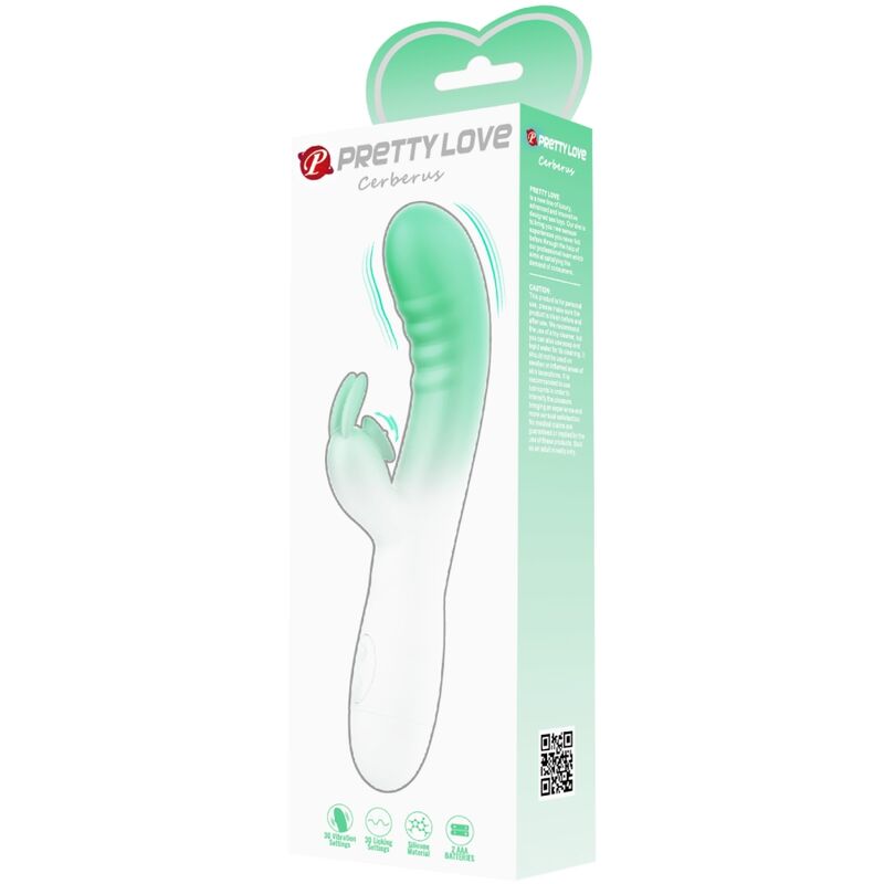 Cerberus Rabbit Vibrator 3O Vibrations Green | Niks.fi verkkokauppa