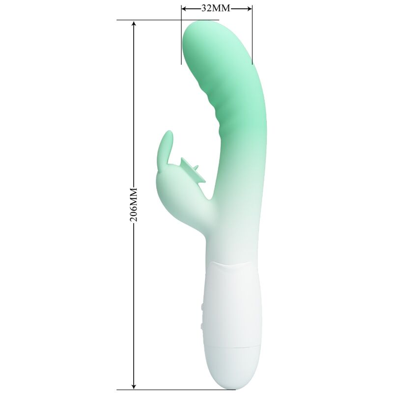 Cerberus Rabbit Vibrator 3O Vibrations Green | Niks.fi verkkokauppa