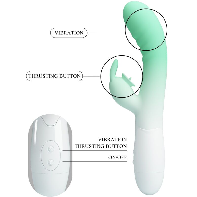 Cerberus Rabbit Vibrator 3O Vibrations Green | Niks.fi verkkokauppa