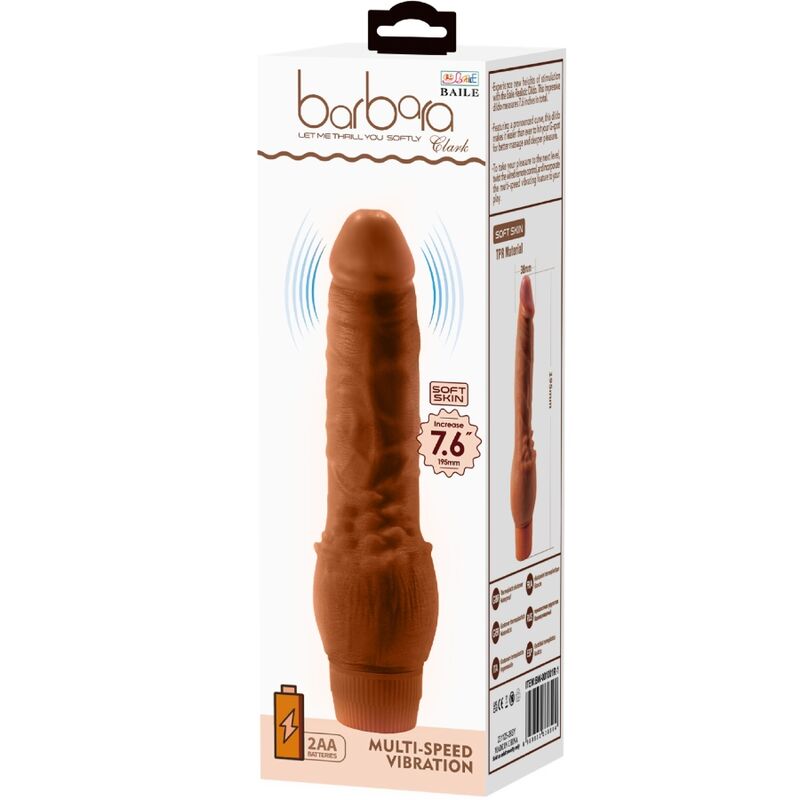 Barbara Realistic Vibrator 19.5 Cm Mulatto | Niks.fi verkkokauppa