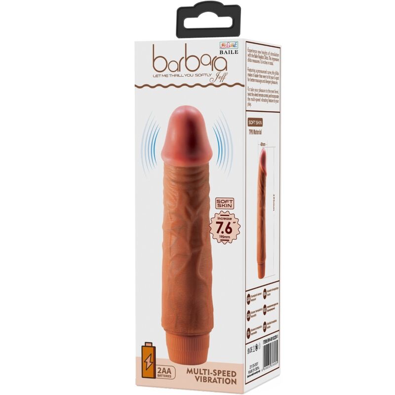 Jeff Realistic Vibrator 19.5 Cm Mulatto | Niks.fi verkkokauppa
